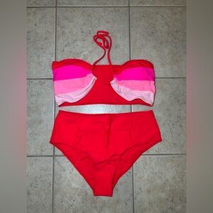 Neon pink bikini